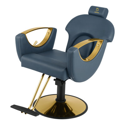  Fauteuil de coiffeur inclinable Fauteuil de coiffeur hydraulique Fauteuil de coiffeur pivotant sur 360 degrés Fauteuil de coiffure pivotant Fauteuil de coupe Shampooing pour salon Equipmen (bleu)