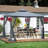 10X10 Gazebo With Detachable Net And Rust- Frame - Gray Canopy Tent Weather- Top Mesh Screens For Outdoor Living-455641191