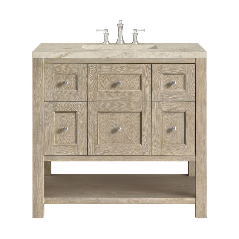 Breckenridge 36 in. Single Vanity, Whitewashed Oak, Tajnar Eclos, 8" Widespread