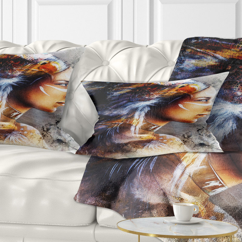 Coussin Indian Indian with Horse Eagles, Rectangulaire, 12 po x 20 po