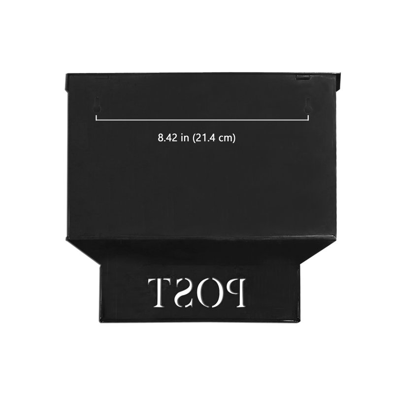 Black Metal Wall Mounted Waterproof Mailbox