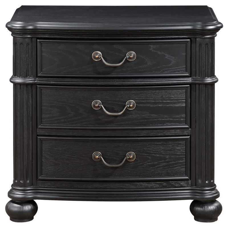 Atrice 3-drawer Nightstand Black