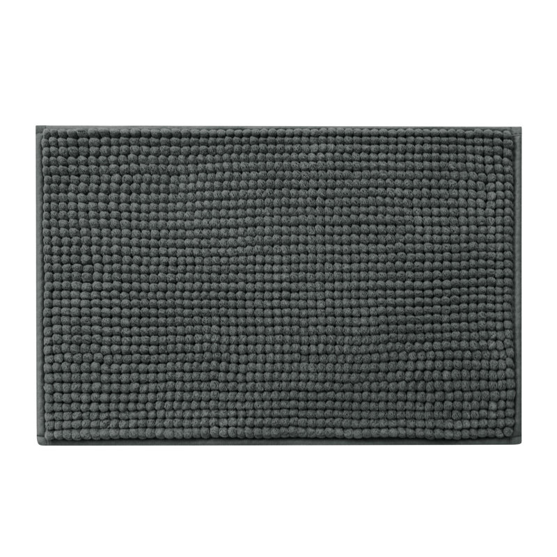 Azriah Luxury Chenille Super Soft Absorbent Polyester Rectangle Non-Slip Bath Rug, 24" W x 60" L, Gray