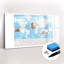 Magnetic Memo Board Whiteboard - 120 x 60 cm - With Marker and Magnets - Continent maps