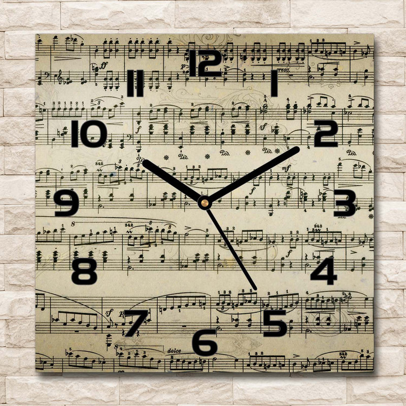 Harjun Glass Wall Clock, Black/Brown