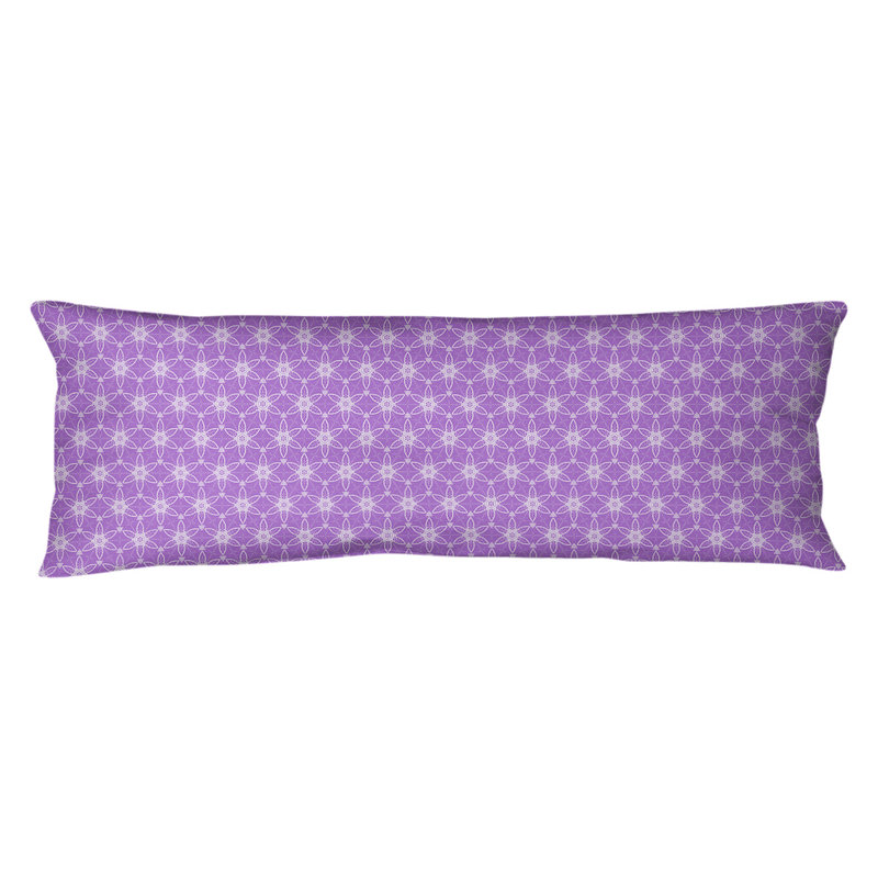 Coussin lombaire géométrique à cercles ornés, Bourre en polyester, Violet