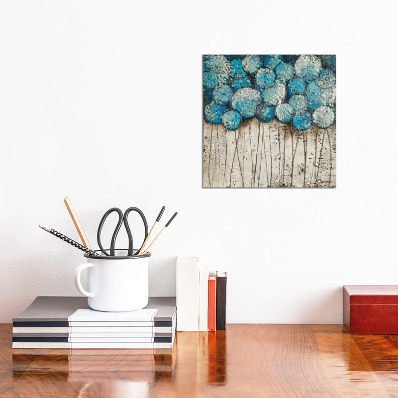 Bubble Trees In Blue by Britt Hallowell - Wrapped Canvas Gallery-Wrapped Canvas Giclée, 30.48 cm H x 30.48 cm W