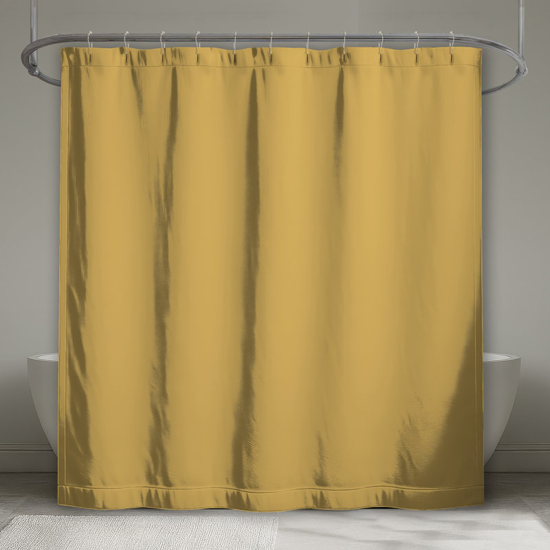 Rideau de douche uni à fond jaune très long, 70 po L x 84 po H