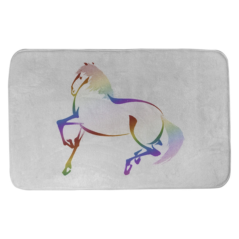 Tapis pour salle de bain Steadman, l 21 po x L 34 po, Bleu / violet / rouge