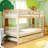 Twin Over Twin Solid Wood Bunk Bed With Trundle&Ladder, Convertible to 2 Twin Size Beds and 1 Twin Size Trundle-2050400548