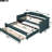 Twin Size Daybed With Trundle And Three Drawer Units - Construction 3 Drawers Modern Bedroom Furniture Option-2046428534