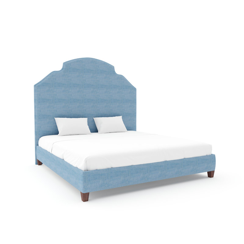 Leland Upholstered Bed, King, Rich Tobacco, Maestro Ultra Performance Denim