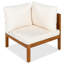 Ensemble de conversation d'extérieur en bois d'acacia en forme de L 4 pièces avec coussins amovibles Valtrex
