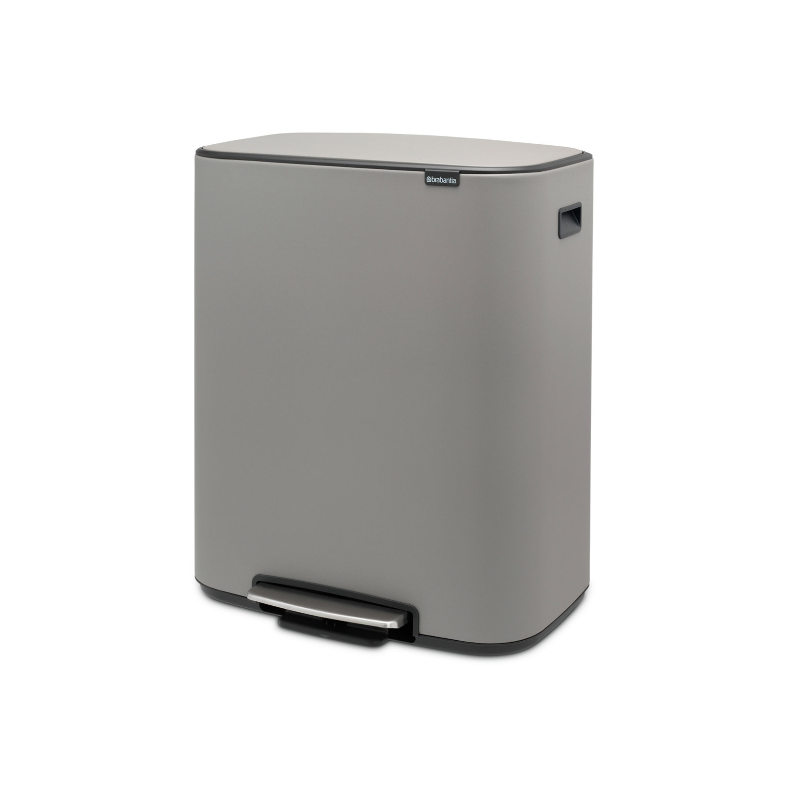 Brabantia Bo Step Dual Recycling Can, Mineral Concrete Gray