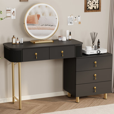 Makeup Vanity Desk with Mirror and Lights