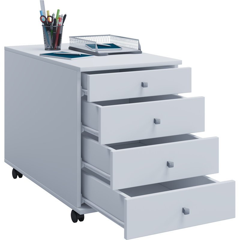 Rayiona 42cm Wide File Cabinet, 75cm H x 42cm W x 57cm D, White