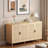 4-door Sideboard With Rattan Decoration And Adjustable Shelf