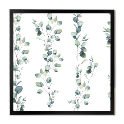 «Eucalyptus Branches On White II», reproduction d'art sur toile tropicale