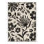 Tapis beige / noir à motif floral lavable à la machine avec envers antidérapant Veridiana-128992300