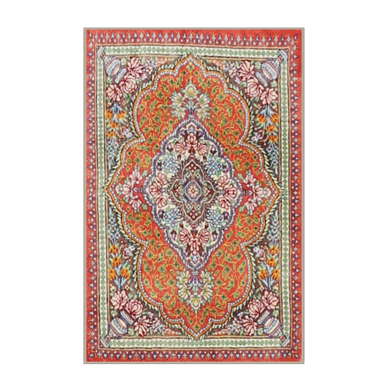 Tapis traditionnel mehroon/noir/crème Dabo, Rectangle 4 pi x 6 pi
