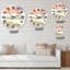 Abstrait orange, beige, vert, bleu et nuages - horloge murale moderne-93594292