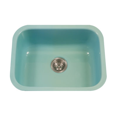 Évier de cuisine simple encastré en porcelaine émaillée L 22,76 po x l 17,4 po Porcela