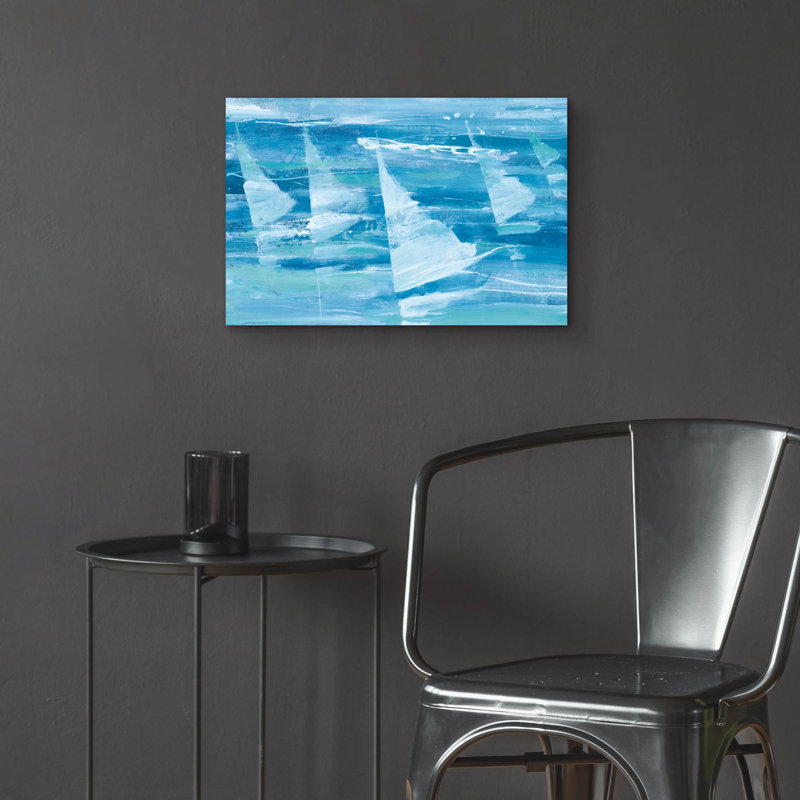 «Summer Sail 3 Blue» par Albena Hristova, art mural en verre acrylique, H 16 po x l 24 po x P 0,2 po