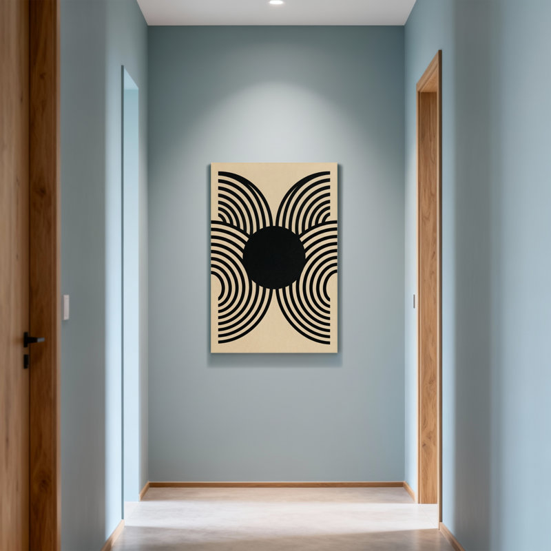 Cercles noirs tendance rayonnant du point central