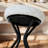 Modern Velvet Upholstered Bar Stools Set of 2, Round Backless Counter Stools with Footrest-91441392
