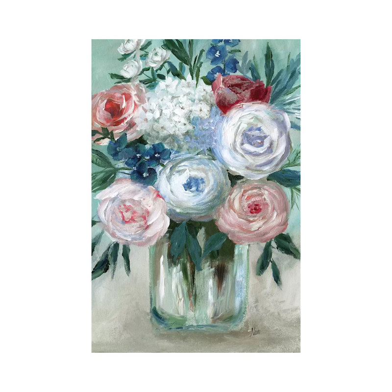 «Chalk Pastel Bouquet» par Nan - impression sur toile tendue, H 60 po x l 40po x P 1,5 po