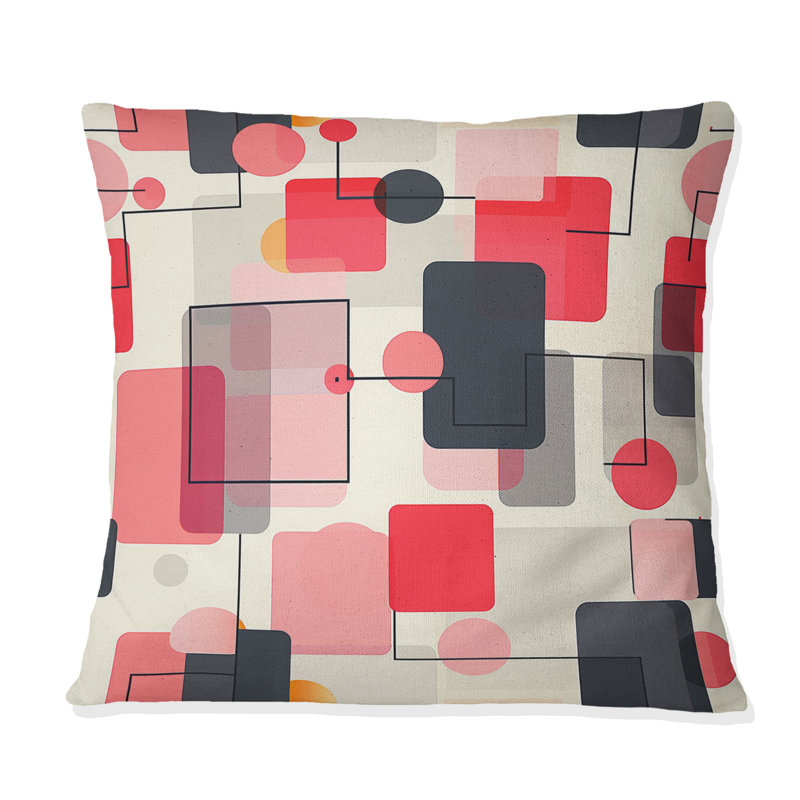 Geometric Shapes I - Coussin décoratif géométrique, H 16 po x l 16 po