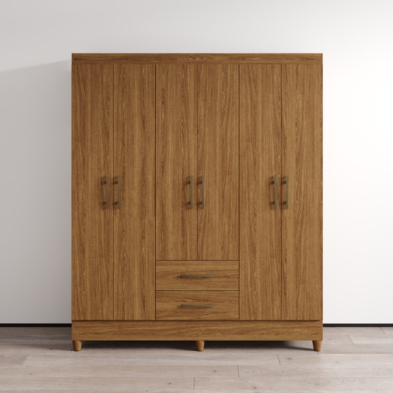 Armoire Panama 60,2 "avec tablettes réglables, tringle, Naturel
