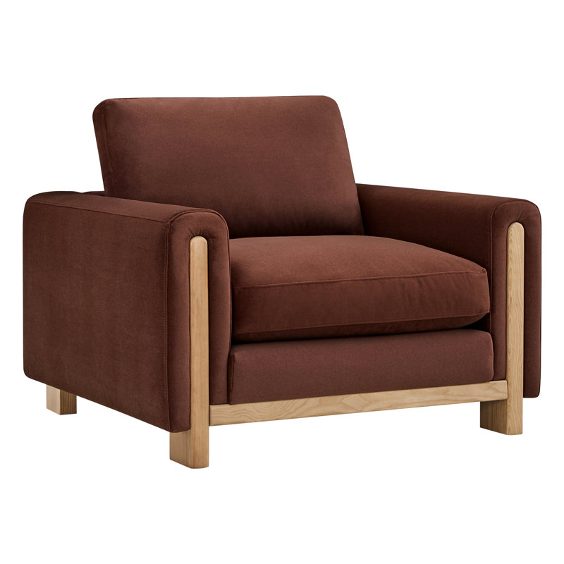 Fauteuil rembourré 43,3 po Adika, Brique