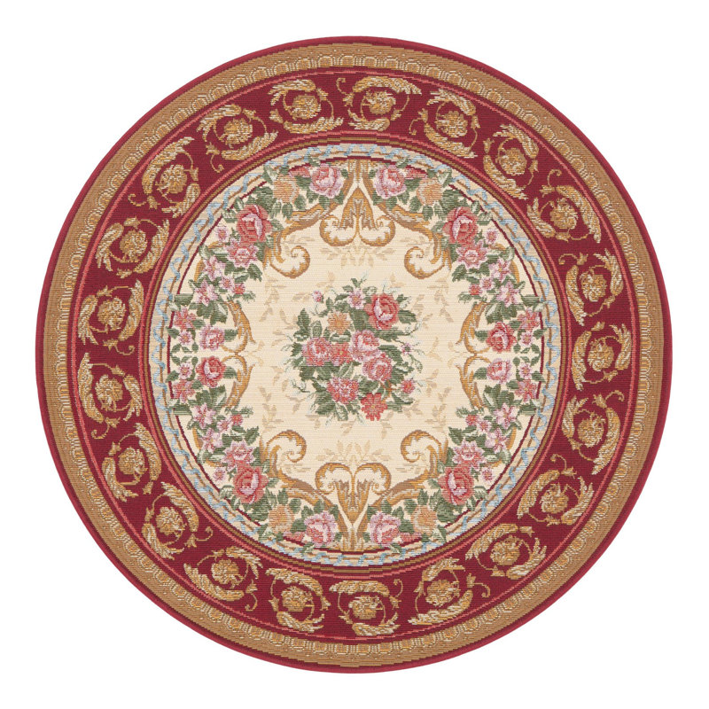 Outdoor Traditional Area Rug, Round 4'1"