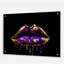 Lèvres dorées de luxe III - décoration murale mode acrylique-101522024
