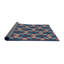 Tapis bleu/rouge tissé à la machine-1841036689