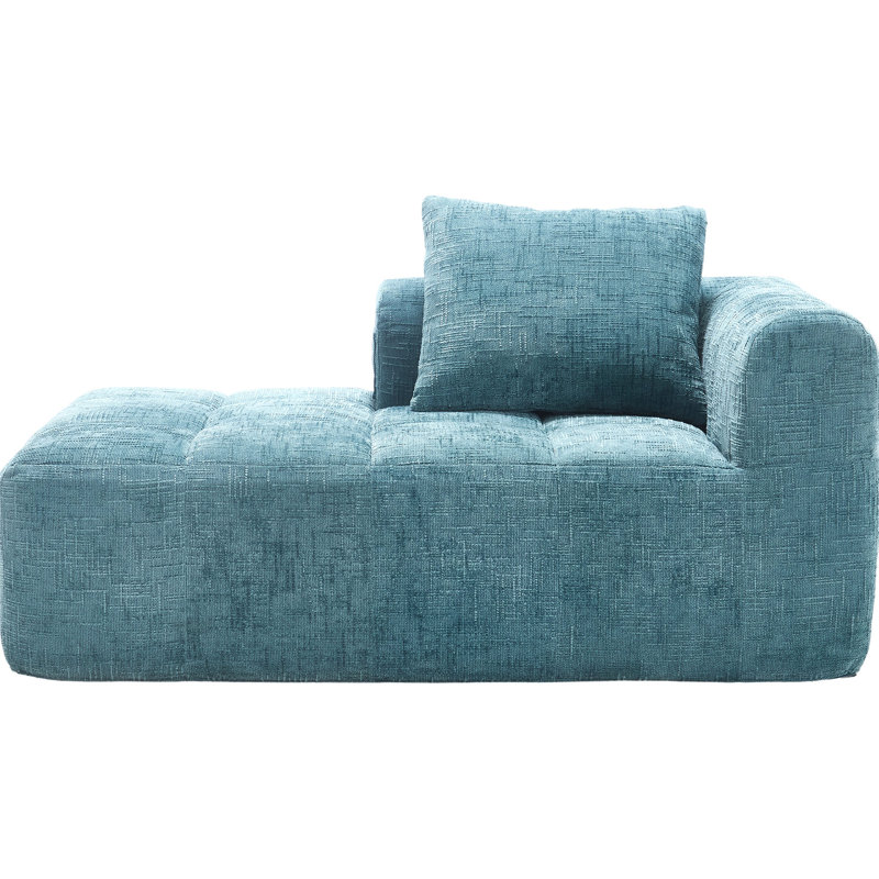 Chaise longue spacieuse en chenille - Rénovation de la surface de vie moderne, Mint Blue