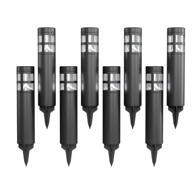 Solar Lights Outdoor Waterproof 8-Pack - 15.4” Bollard Solar Pathway Lights - LED Solar Stake Lights Outdoor Solar Lights for Yard, Drive, Path or Landscape Lighting by Pure Garden