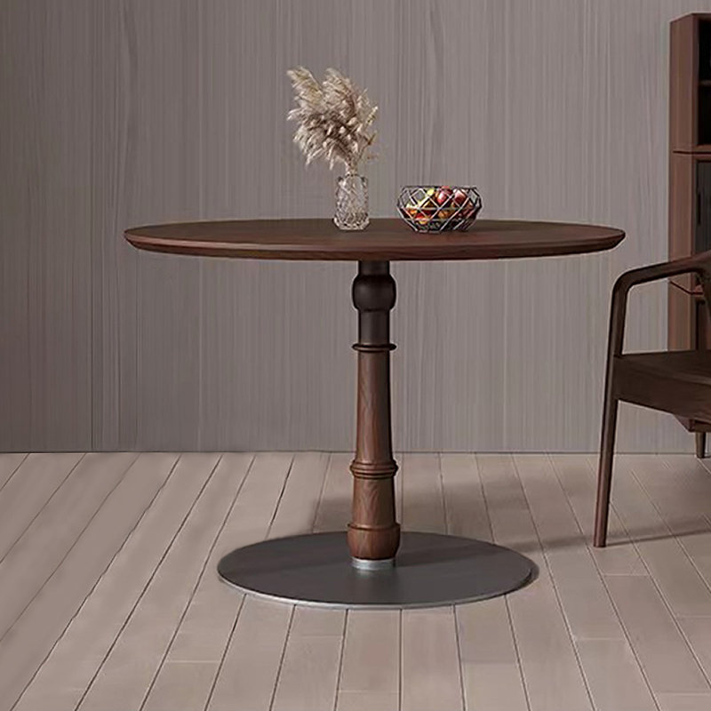 Chestnut colour Round Solid Wood Dining table, 29.53"H x 39.37"L x 39.37"W