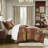 4 Piece Comforter Brown For Queen Bed - Chenille Front, Solid Dyed Back, Soft Satin Decorative Trim
