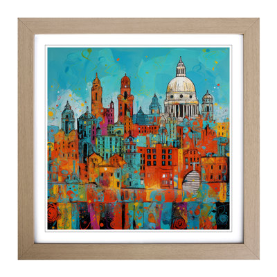 City Of Liverpool Expressionism - Framed Print