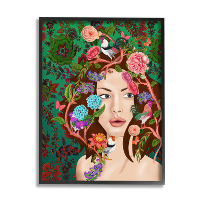 " Boho Woman Green Floral Paisley Flowers " by Sangita Bachelet