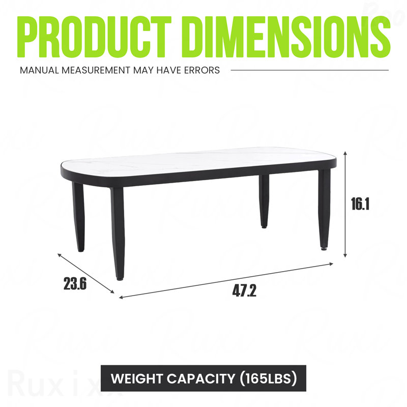 Table d'appoint Modern Modern Elegance Arc, H 16,14 po x l 23,62 po x P 47,24 po