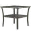 Table d'appoint en rotin, table de bout d'extérieur avec tablette de rangement, cadre carré en aluminium, table basse avec plateau en verre trempé, gris mélangé-130203167