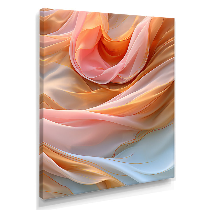 «Orange Streams», art mural, Toile tendue, H 32 po x l 24 po x P 1 po