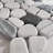 White-Black-Silver Jade Pebble Mosaic 12" x 12"