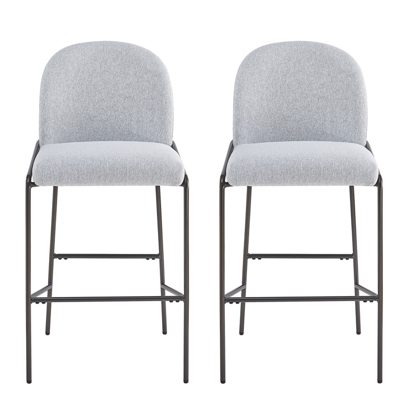 Tabourets de bar en métal durable, revêtement gris, style industriel pour la cuisine