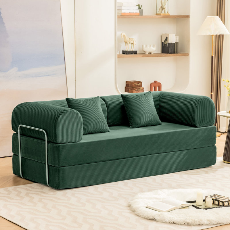 Foldable Three Person Fabric Sofa Bed, high Rebound Density Sponge Sofa