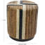 Sanjaya Banana Leaf Handmade Linear Wrapped Side End Brown Accent Table with Cream and Black Stripes-978137545