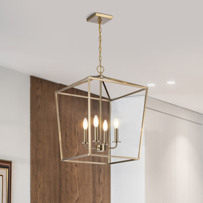 4 - Light Dimmable Lantern Geometric Chandelier
